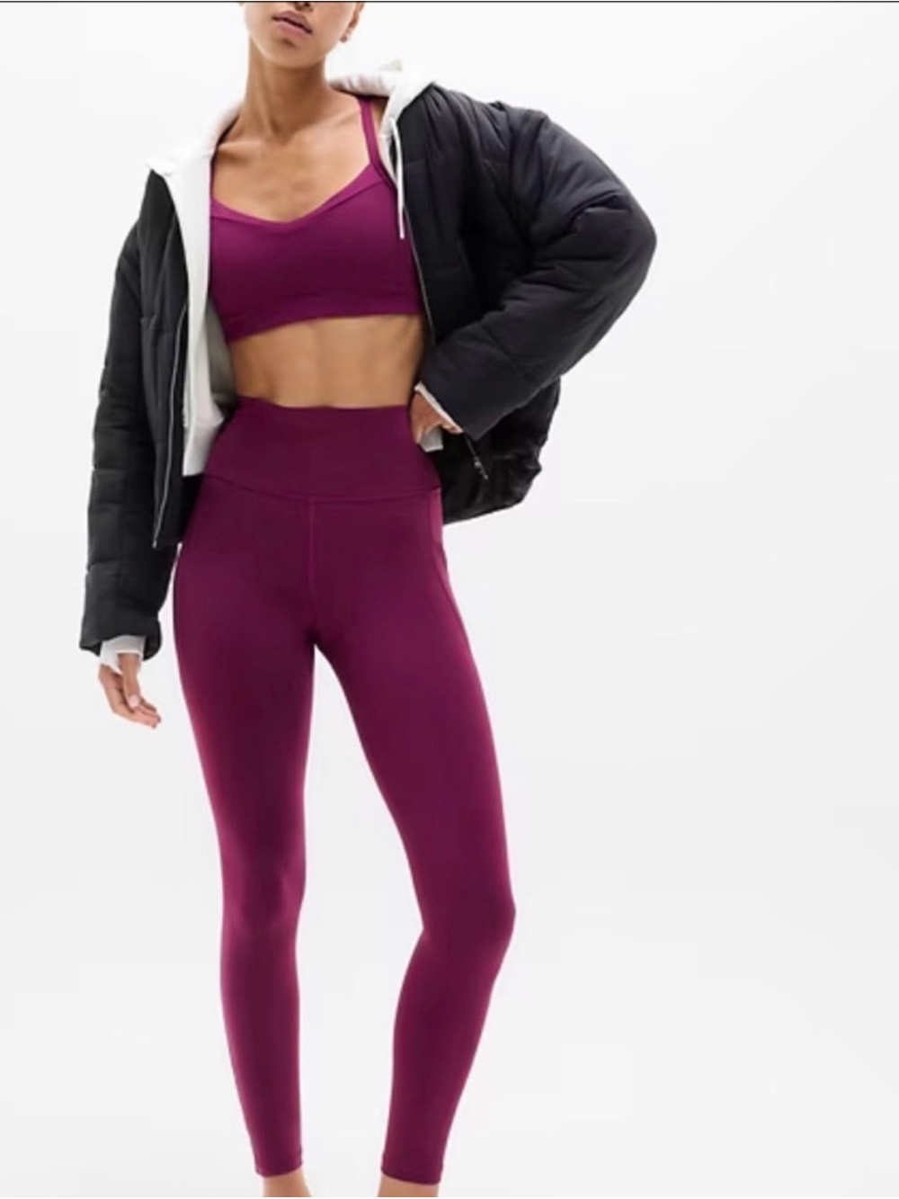 Athleta Salutation Stash High-Waisted Plum Active Leggings for Women